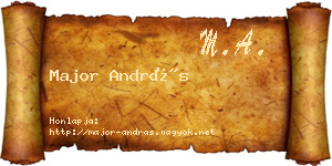 Major András névjegykártya